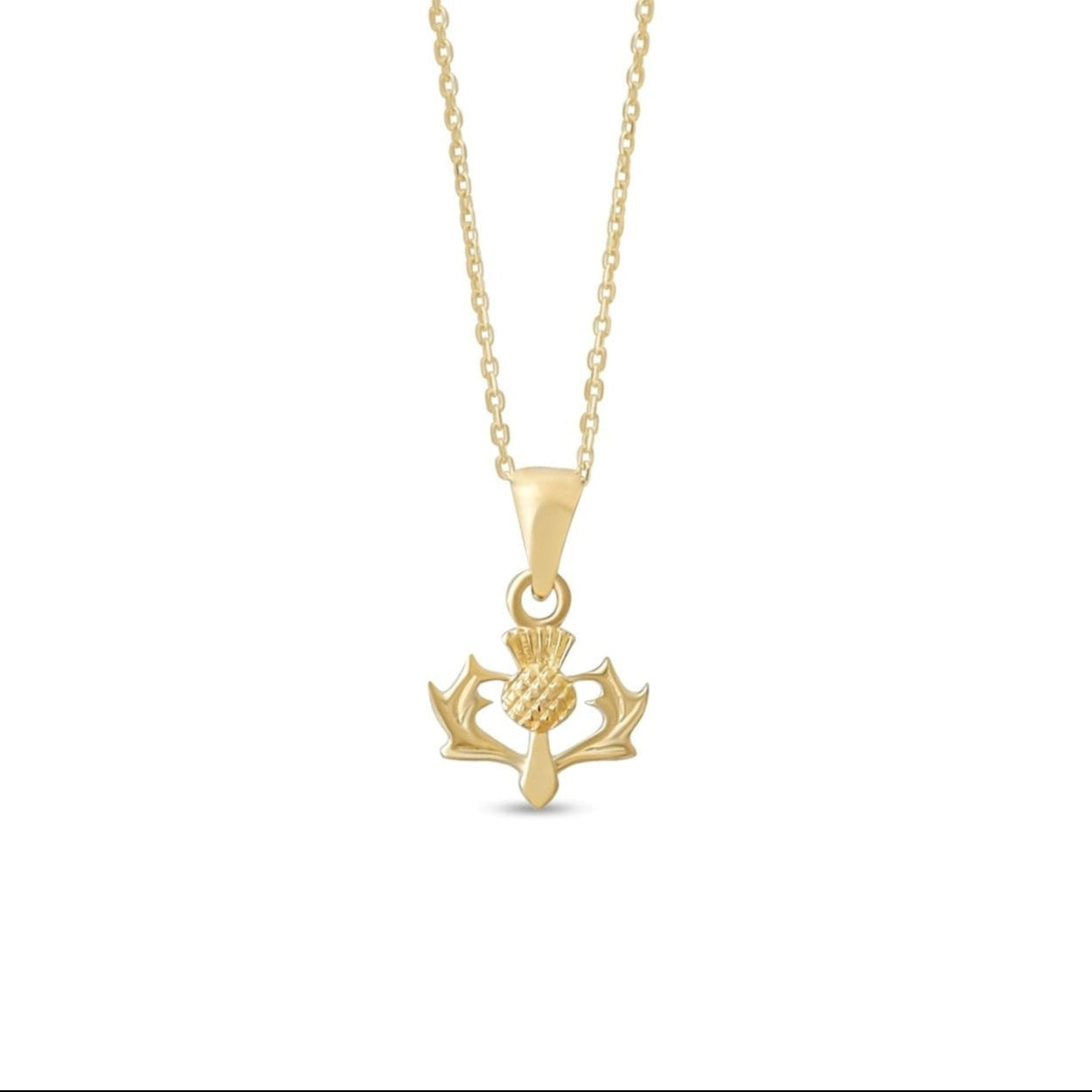 9ct Gold Small Thistle Pendant – Scottish Jewellery by Kolié Edinburgh - Kolié