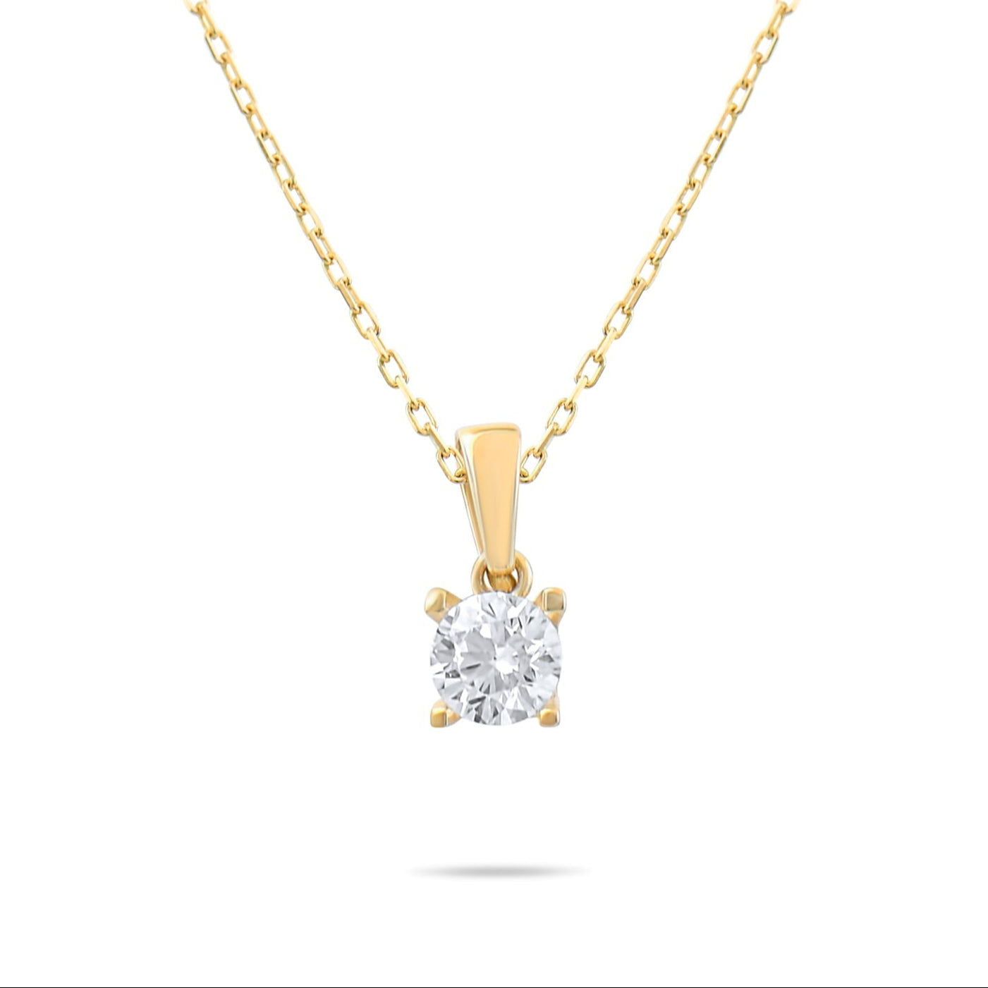 9ct Gold Solitaire Pendant Necklace for Women | Dainty Gold Jewellery Gift - Kolié