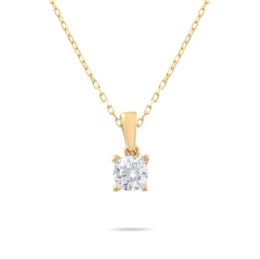 9ct Gold Solitaire Pendant Necklace for Women | Dainty Gold Jewellery Gift - Kolié