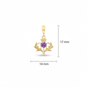 9ct Gold Thistle Pendant with Cubic Zirconia – Fine Scottish Jewellery - Kolié Fine Jewellery