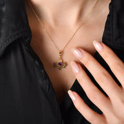 9ct Gold Thistle Pendant with Cubic Zirconia – Fine Scottish Jewellery - Kolié