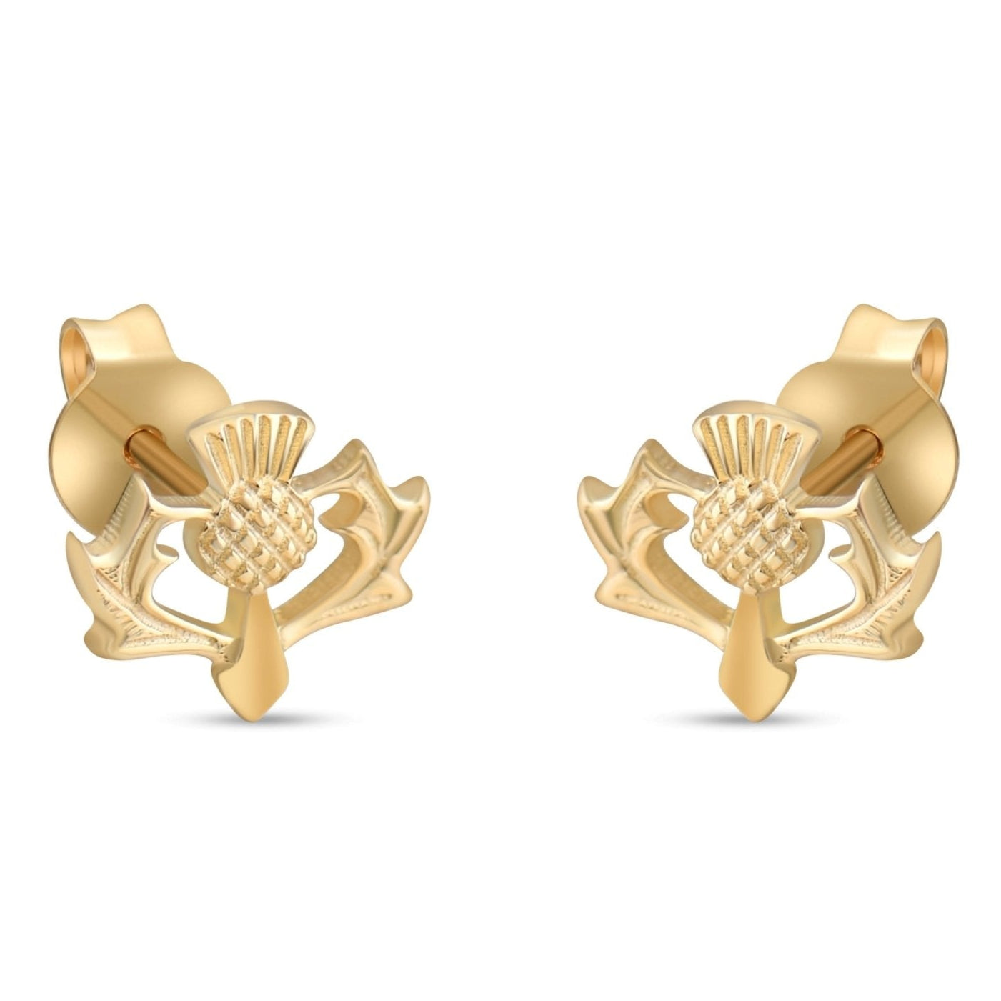 9ct Gold Thistle Stud Earrings – Scottish Jewellery by Kolié Fine Jewellery Edinburgh - Kolié