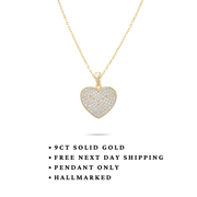 9ct Solid Gold Heart Pendant - Pendant Only - Kolié Fine Jewellery