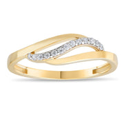9ct Solid Gold Zirconia Twist Ring - Elegance with a Sparkle - Kolié