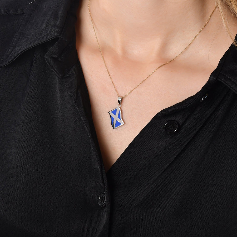 9ct White Gold Scottish Flag Pendant – St. Andrew’s Cross by Kolié Edinburgh - Kolié