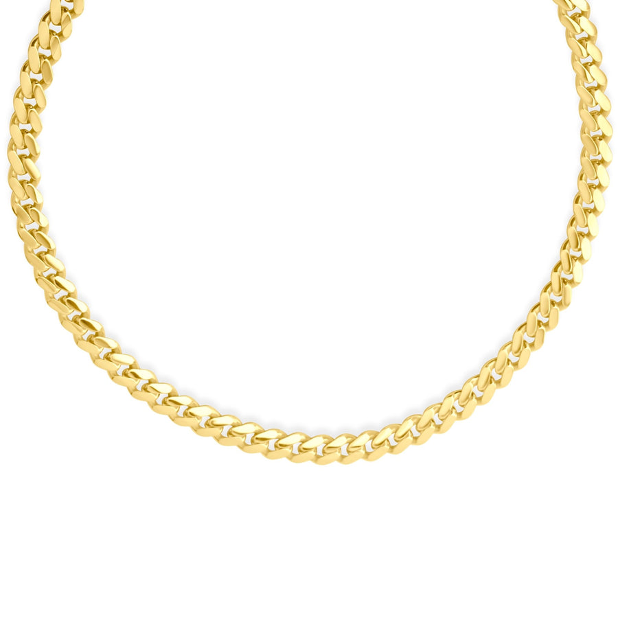 9ct Yellow Gold 10mm Square Curb Chain Necklace (46cm) - Kolié Fine Jewellery