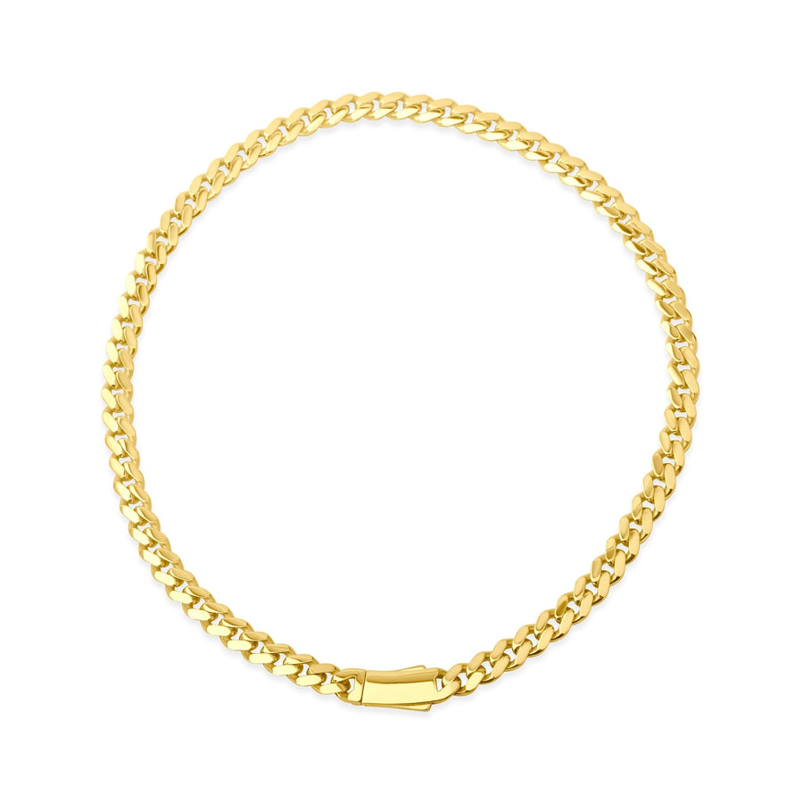 9ct Yellow Gold 10mm Square Curb Chain Necklace (46cm) - Kolié Fine Jewellery