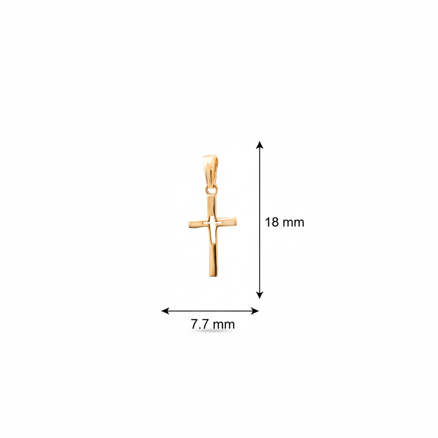 9ct/14ct Gold Minimalist, Tiny Cross Pendant – Pendant Only - Kolié Fine Jewellery