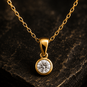 9ct/14ct Gold Tiny Bezel Pendant Pendant Only - Kolié Fine Jewellery