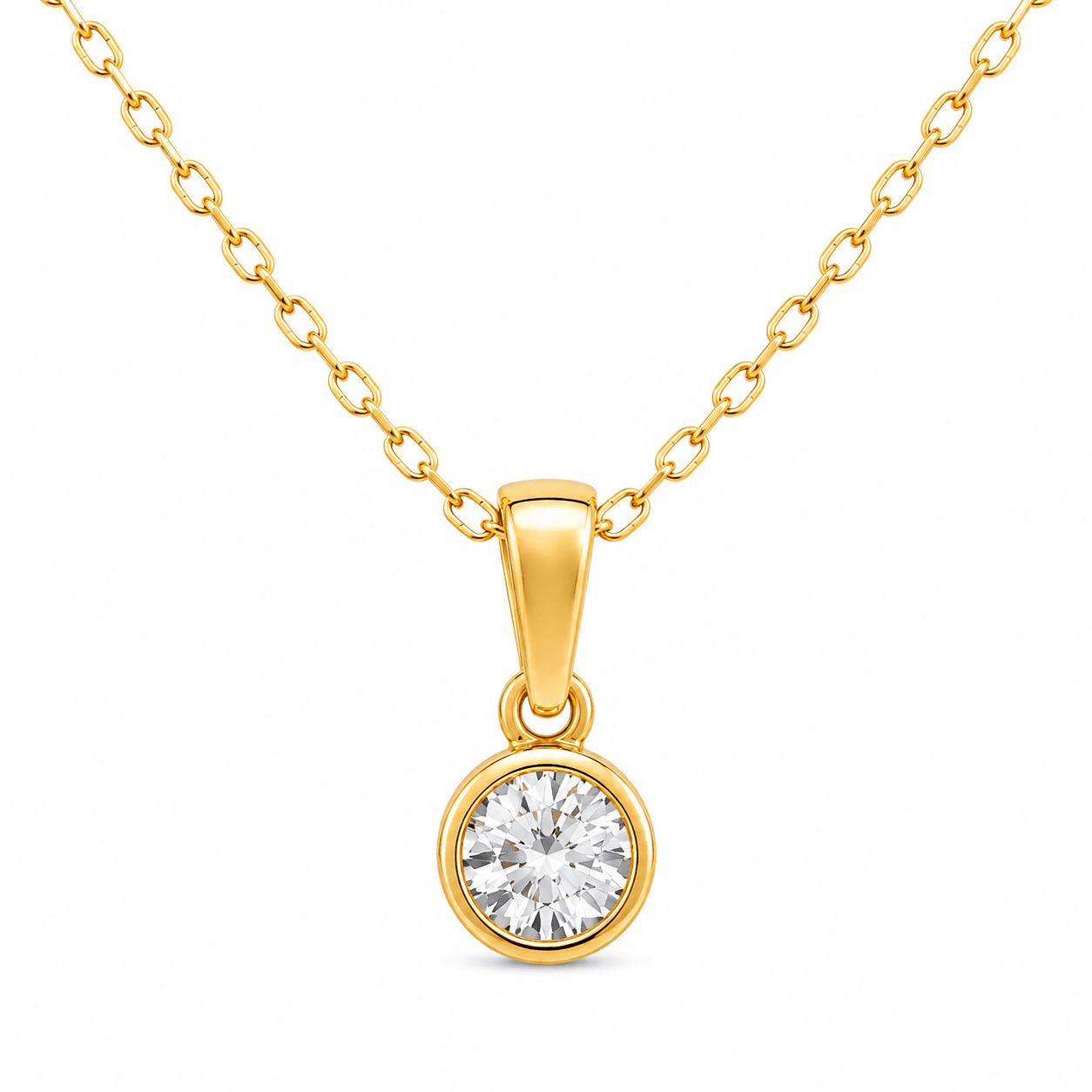 9ct/14ct Gold Tiny Bezel Pendant Pendant Only - Kolié Fine Jewellery