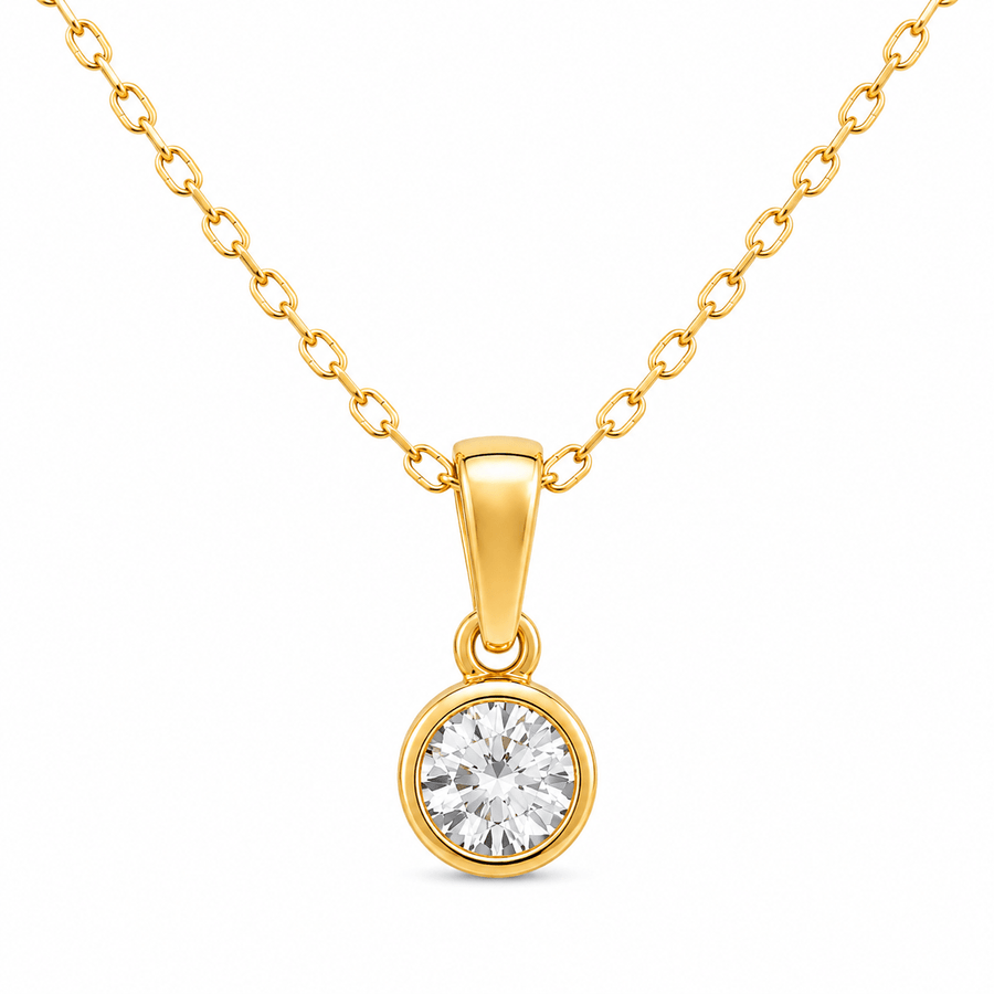 9ct/14ct Gold Tiny Bezel Pendant Pendant Only - Kolié Fine Jewellery