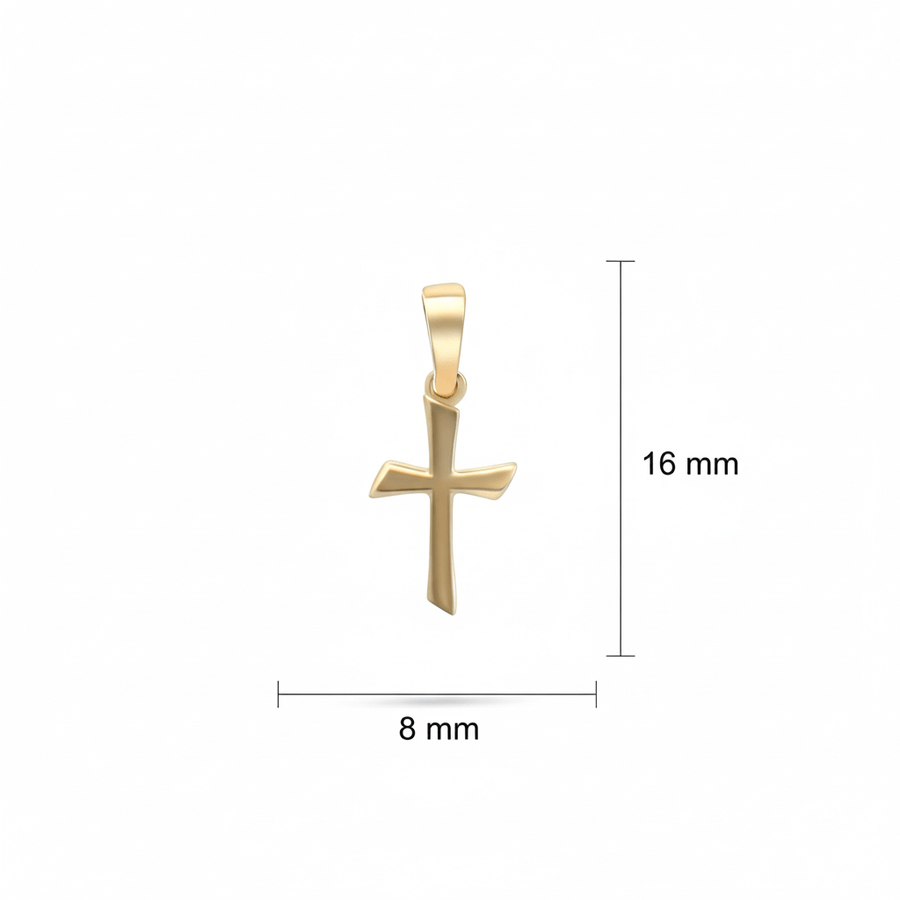 9ct/14ct Yellow Gold Cross Pendant - Serene Elegance - Pendant Only - Kolié Fine Jewellery