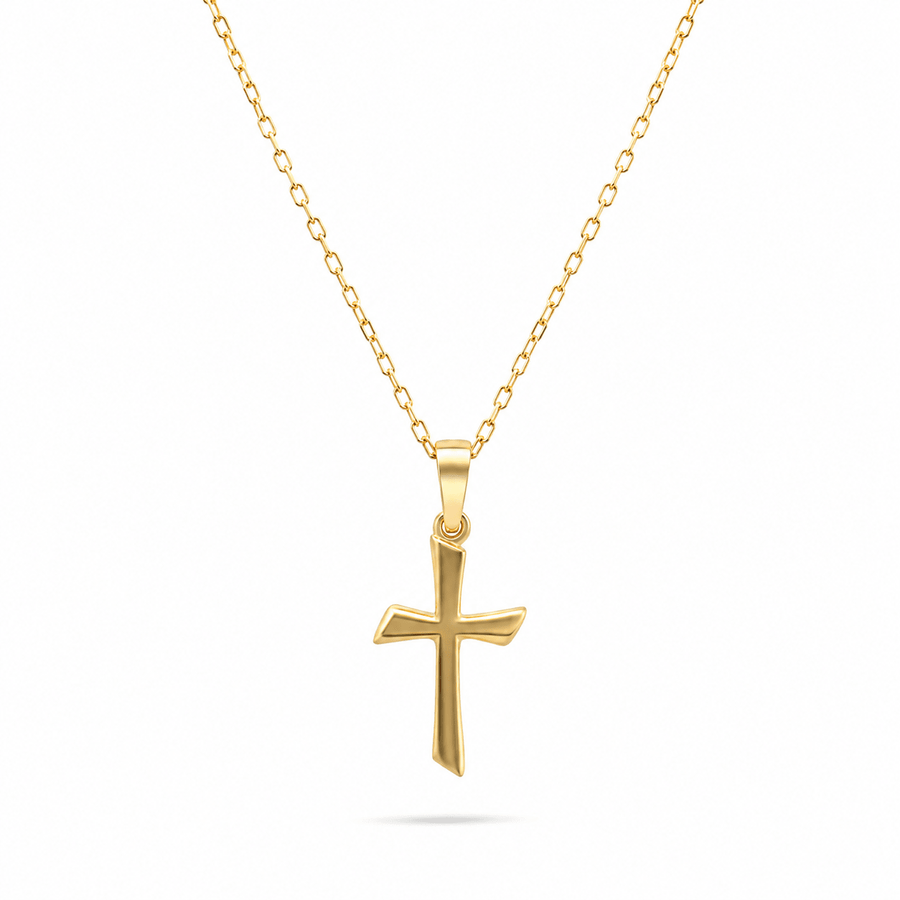 9ct/14ct Yellow Gold Cross Pendant - Serene Elegance - Tiny - Kolié Fine Jewellery