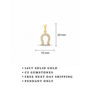 14ct Gold Horseshoe Pendant – Lucky Charm - Pendant Only