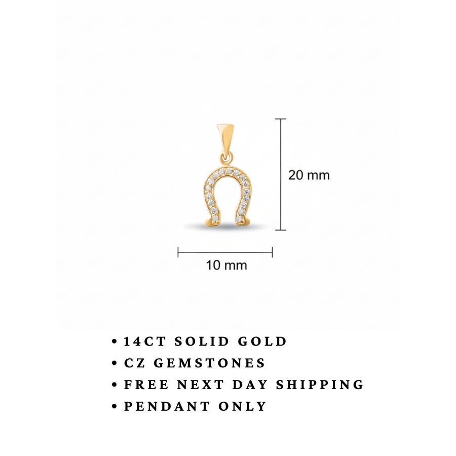 14ct Gold Horseshoe Pendant – Lucky Charm - Pendant Only