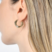 9ct Gold Diamond-Cut Hoop Earrings