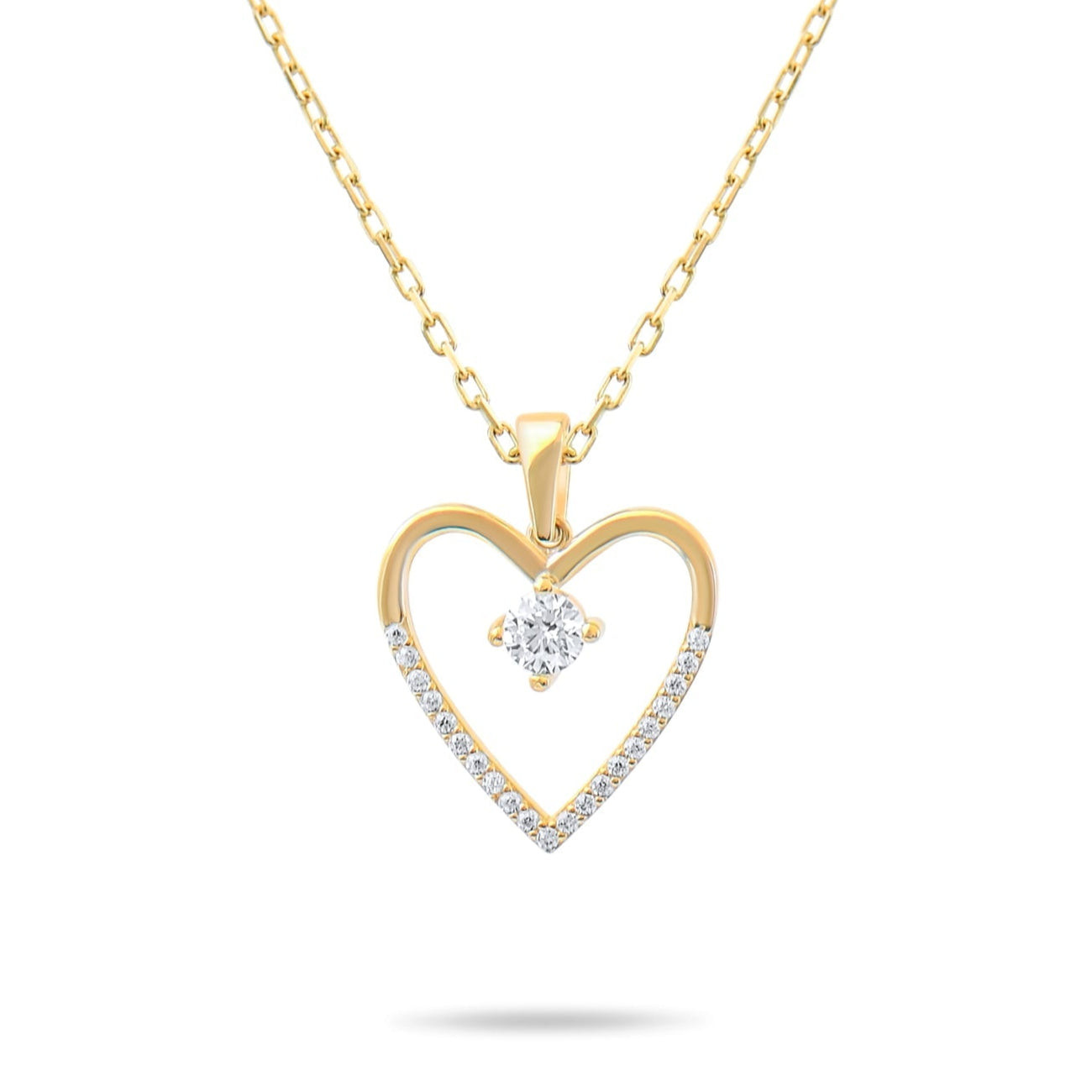 Elegant Heart 9ct Gold Zirconia Pendant - Perfect Gift for Romance | Pendant Only - Kolié