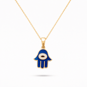 Hamsa Hand Evil Eye Pendant - Kolié Fine Jewellery