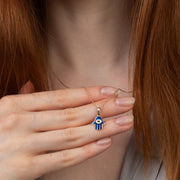 Hamsa Hand Evil Eye Pendant - Kolié Fine Jewellery