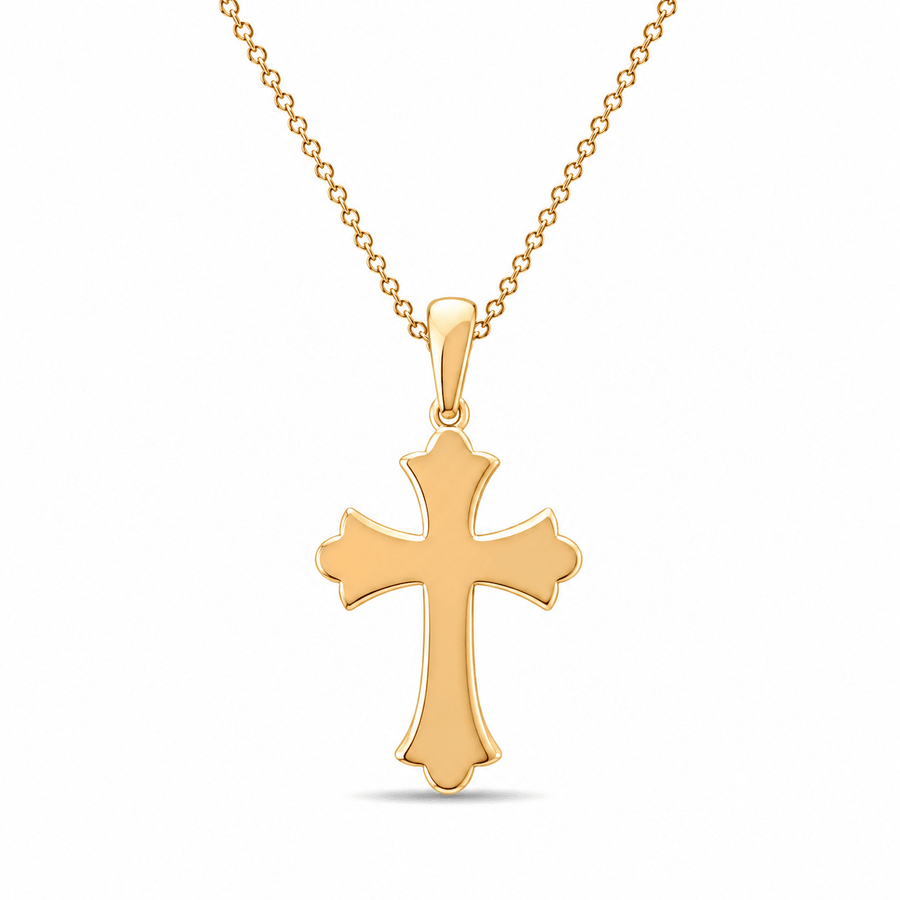 Kolié 14ct Yellow Gold Cross Pendant Necklace – Pendant Only - Kolié Fine Jewellery