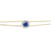 Kolié 9ct Gold Bracelet with Cubic Zirconia - Sapphire blue, Emerald green, Clear zirconia - Kolié
