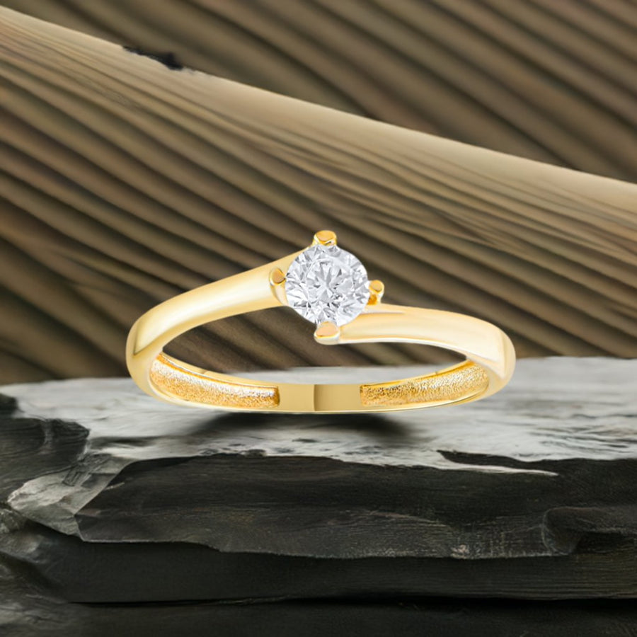 Kolié 9ct Gold Classic Solitaire Zirconia Ring - Essence of Elegance - Kolié