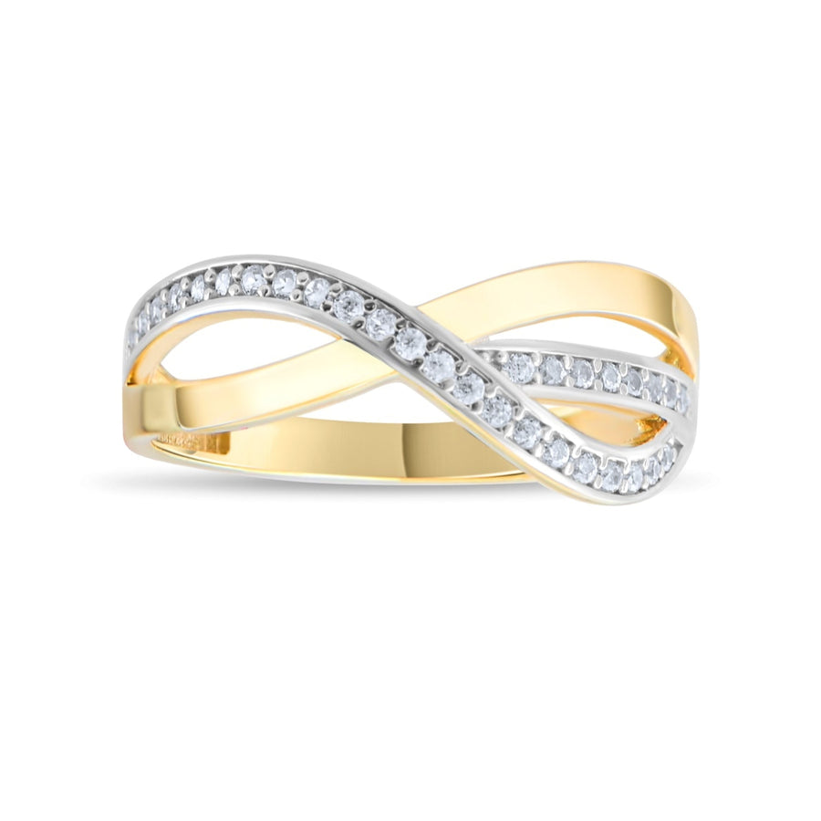 Kolié 9ct Gold Crossover Zirconia Ring - Infinite Style - Kolié