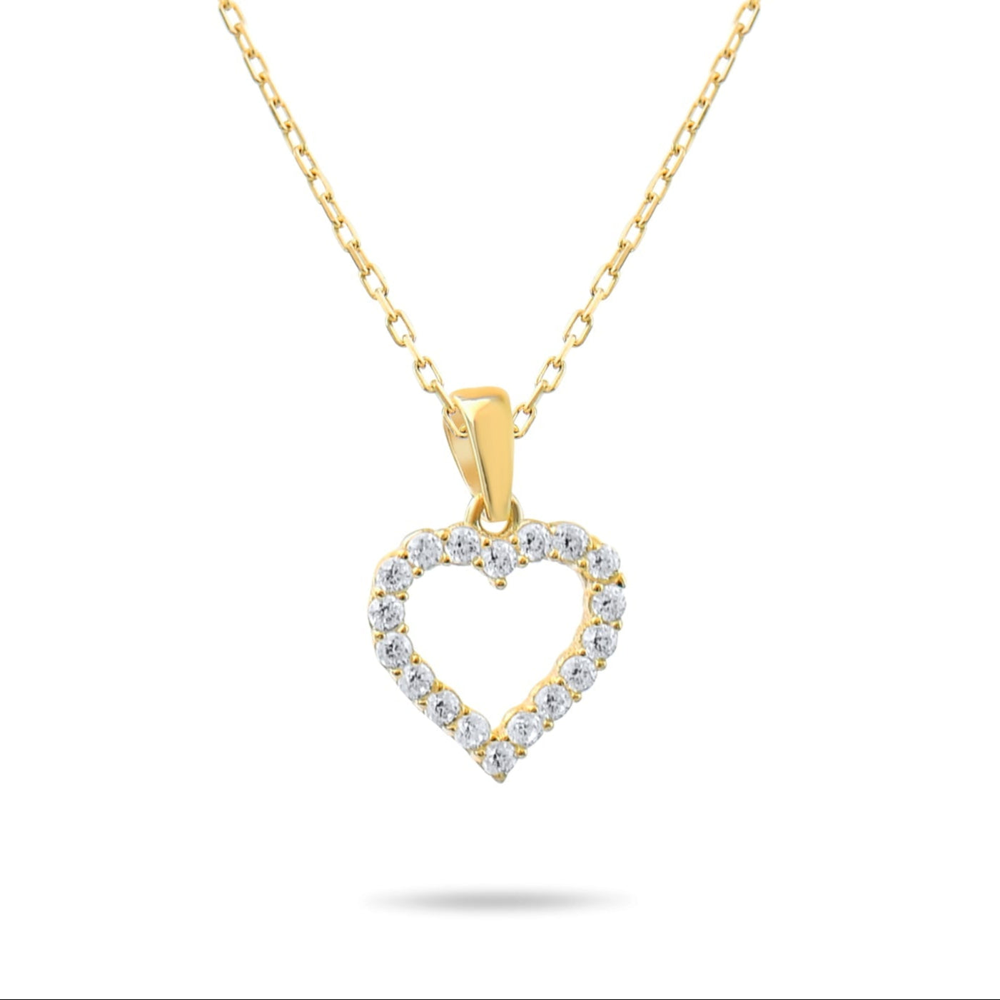 Kolié 9ct Gold Open Heart Zirconia Pendant - Love Illuminated - Pendant Only - Kolié