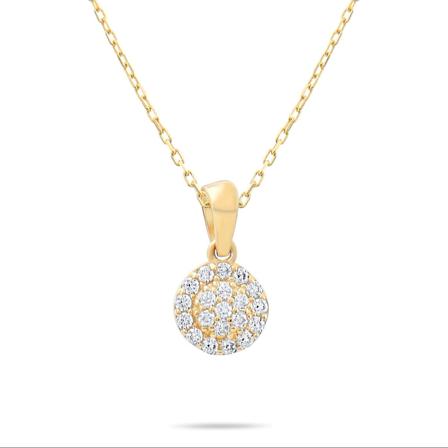 Kolié 9ct Gold Round Zirconia Pendant - A Sparkle of Sophistication - Pendant Only - Kolié