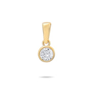 Kolié 9ct Gold Solitaire Zirconia Pendant - Understated Elegance - Pendant Only - Kolié