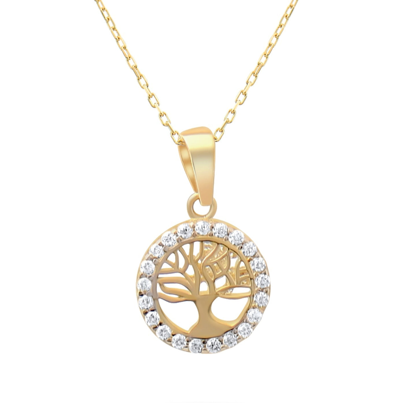 Kolié 9ct Gold Tree of Life Pendant with Zirconia - An Ode to Continuity and Growth - Pendant Only - Kolié