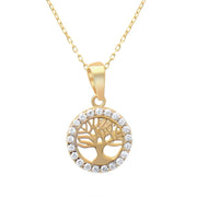 Kolié 9ct Gold Tree of Life Pendant with Zirconia - An Ode to Continuity and Growth - Pendant Only - Kolié
