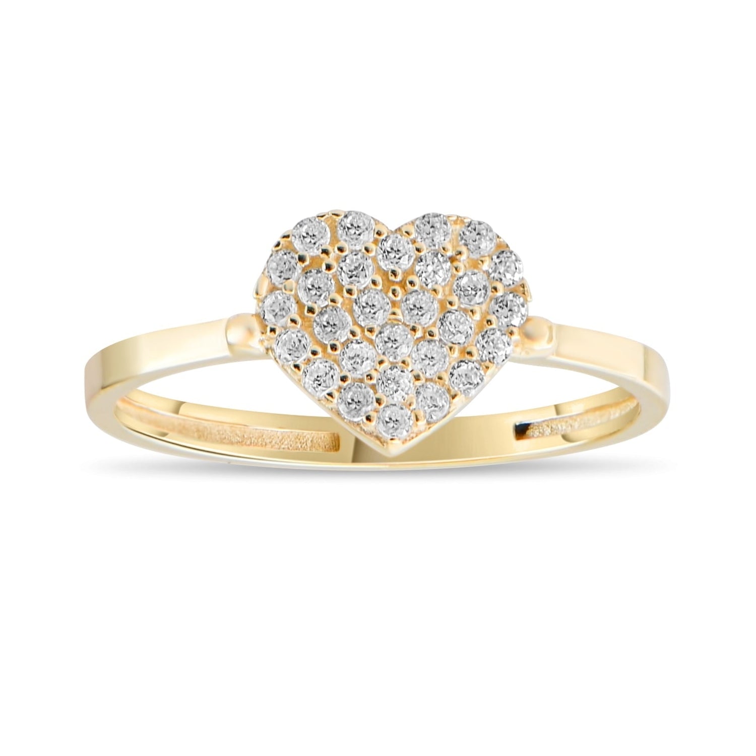 Kolié 9ct Gold Zirconia Heart Ring - Love's Sparkling Tribute - Kolié