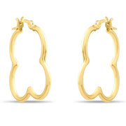 Kolié 9ct Solid Gold Clover - Shaped Hoop Earrings - Kolié