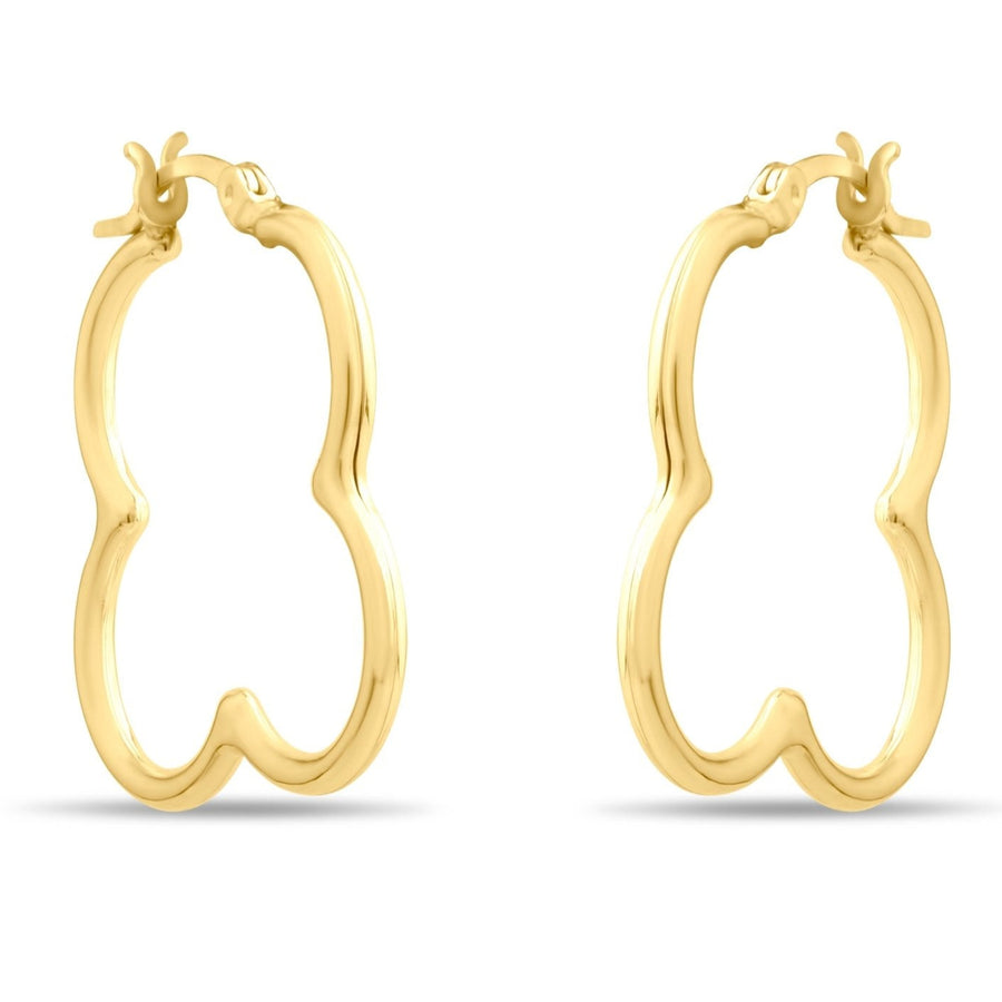 Kolié 9ct Solid Gold Clover - Shaped Hoop Earrings - Kolié
