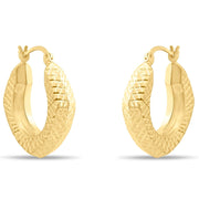 Kolié 9ct Solid Gold Diamond - Cut Hoop Earrings - Kolié