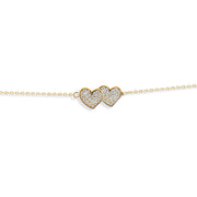 Kolié 9ct Solid Gold Double Heart Bracelet - Timeless Affection - Kolié