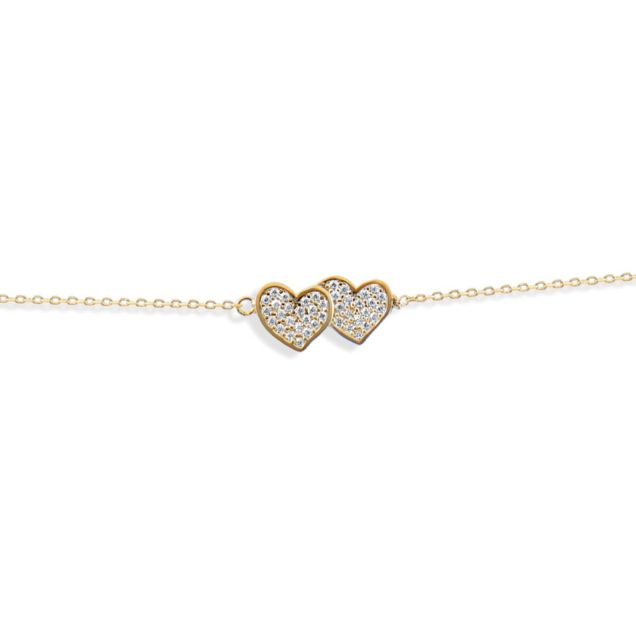 Kolié 9ct Solid Gold Double Heart Bracelet - Timeless Affection - Kolié