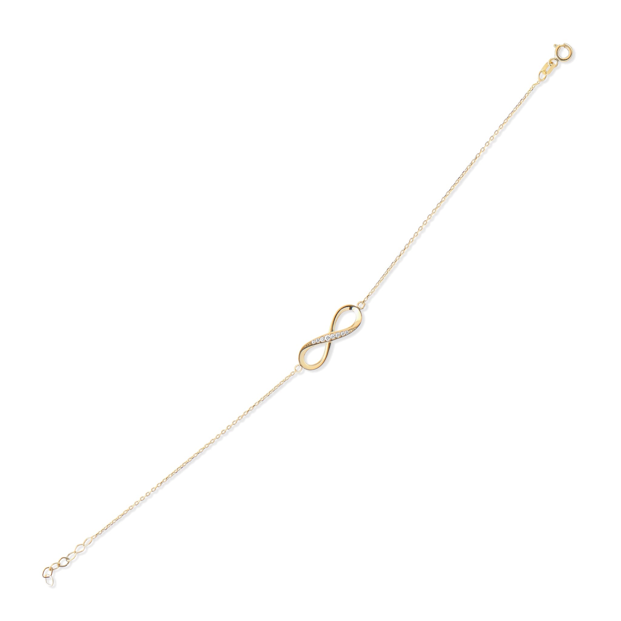 Kolié 9ct Solid Gold Infinity Bracelet with Zirconia - Timeless Elegance - Kolié