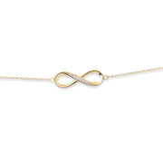 Kolié 9ct Solid Gold Infinity Bracelet with Zirconia - Timeless Elegance - Kolié