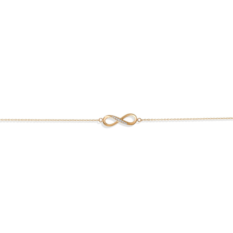 Kolié 9ct Solid Gold Infinity Bracelet with Zirconia - Timeless Elegance - Kolié
