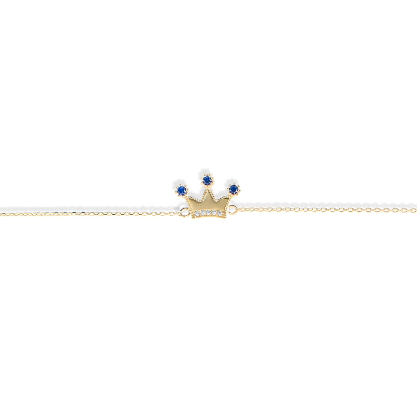 Kolié 9ct Solid Gold Regal Crown Zirconia Bracelet - Royal Splendor - Kolié