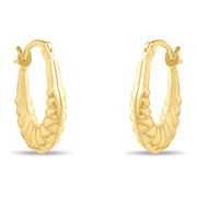 Kolié 9ct Solid Gold Ribbed Hoop Earrings - Kolié