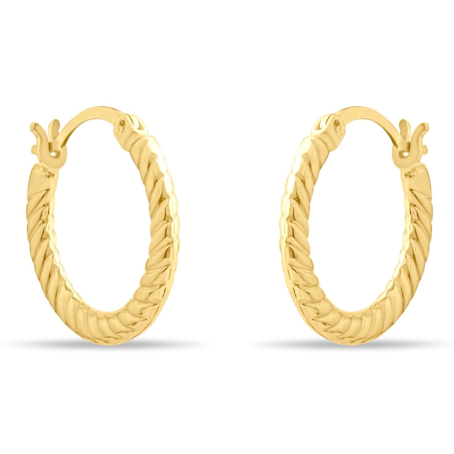 Kolié 9ct Solid Gold Rope Hoop Earrings - Kolié