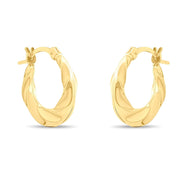 Kolié 9ct Solid Gold Twisted Hoop Earrings - Kolié