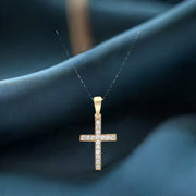 Kolié 9ct Yellow Gold Cross Pendant with Cubic Zirconia - Radiance of Faith - Pendant Only - Kolié