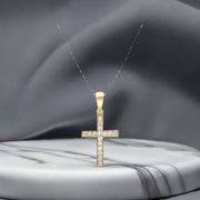 Kolié 9ct Yellow Gold Cross Pendant with Cubic Zirconia - Radiance of Faith - Pendant Only - Kolié
