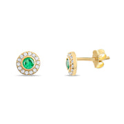 Kolié 9ct Yellow Gold Earrings with Green Zirconia - Emerald Essence - Kolié Fine Jewellery