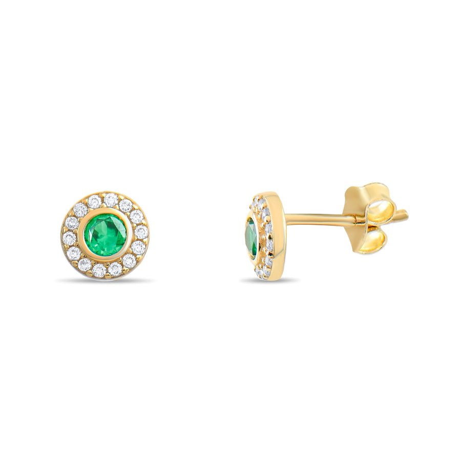 Kolié 9ct Yellow Gold Earrings with Green Zirconia - Emerald Essence - Kolié Fine Jewellery