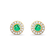 Kolié 9ct Yellow Gold Earrings with Green Zirconia - Emerald Essence - Kolié Fine Jewellery